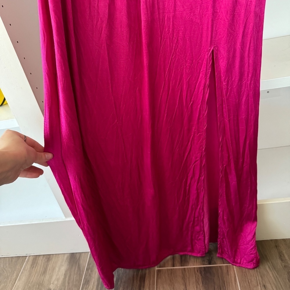 TOPSHOP Contrast Lace Color Block Slip Dress In Pink - Picture 6 of 7